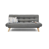 Sofá Cama Porto Gris y Matiz Natural 182x85cm de Tres Puestos Reclinable sin Apoya Brazos - SOFAS Y POLTRONAS | Bylmo
