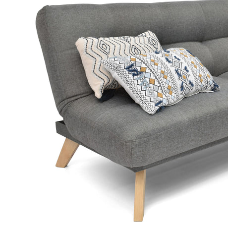 Sofá Cama Porto Gris y Matiz Natural 182x85cm de Tres Puestos Reclinable sin Apoya Brazos - SOFAS Y POLTRONAS | Bylmo