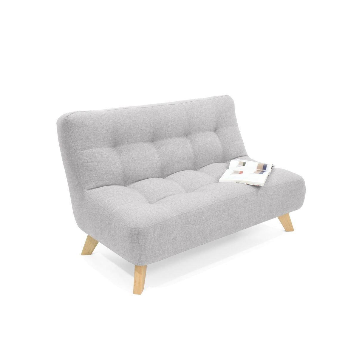 Sofá Navara Plata y Matiz Natural 121x82cm de Dos Puestos sin Apoya Brazos - SOFAS Y POLTRONAS | Bylmo
