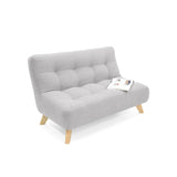 Sofá Navara Plata y Matiz Natural 121x82cm de Dos Puestos sin Apoya Brazos - SOFAS Y POLTRONAS | Bylmo