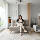 Sofá Navara Beige y Matiz Natural 121x82cm de Dos Puestos sin Apoya Brazos - SOFAS Y POLTRONAS | Bylmo