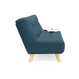 Sofá Navara Azul y Matiz Natural 121x82cm de Dos Puestos sin Apoya Brazos - SOFAS Y POLTRONAS | Bylmo