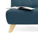 Sofá Navara Azul y Matiz Natural 121x82cm de Dos Puestos sin Apoya Brazos - SOFAS Y POLTRONAS | Bylmo