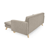 Sofá en L Burdeos Beige y Matiz Natural 192x82cm de Tres Puestos con Apoya Brazos - SOFAS Y POLTRONAS | Bylmo