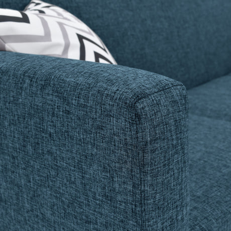 Sofá en L Burdeos Azul y Matiz Natural 192x82cm de Tres Puestos con Apoya Brazos - SOFAS Y POLTRONAS | Bylmo