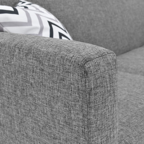 Sofá en L Burdeos Gris y Matiz Natural 192x82cm de Tres Puestos con Apoya Brazos - SOFAS Y POLTRONAS | Bylmo
