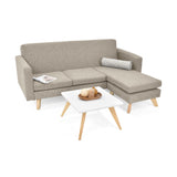 Sala Burdeos Beige y Matiz Natural 192x82cm de Tres Puestos con Apoya Brazos - SOFAS Y POLTRONAS | Bylmo
