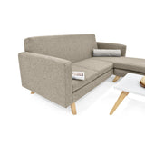 Sala Burdeos Beige y Matiz Natural 192x82cm de Tres Puestos con Apoya Brazos - SOFAS Y POLTRONAS | Bylmo