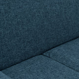 Sala Burdeos Azul y Matiz Natural 192x82cm de Tres Puestos con Apoya Brazos - SOFAS Y POLTRONAS | Bylmo