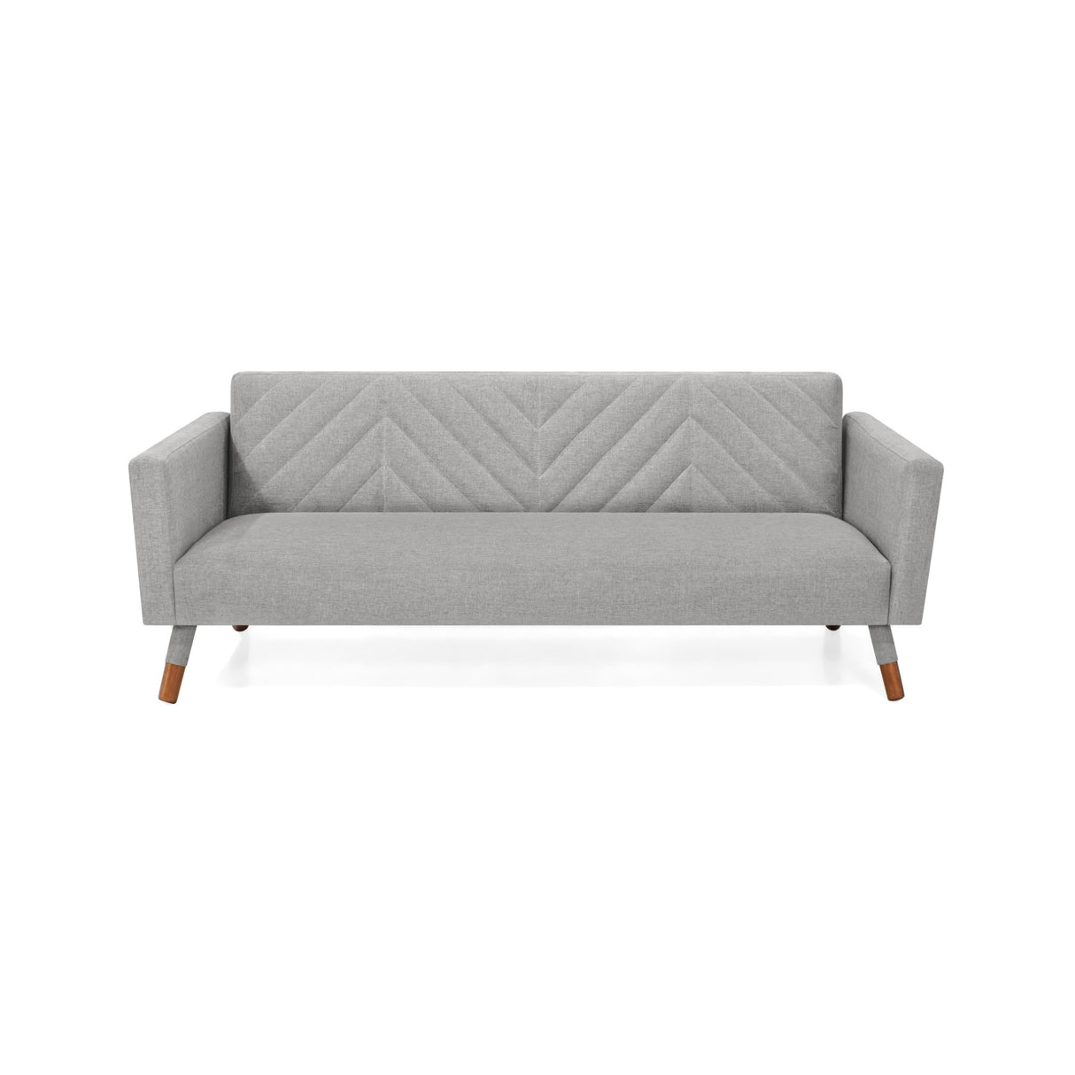 Sofá Cama Artemisa Plata y Matiz Natural 196x78cm de Tres Puestos Reclinable con Apoya Brazos - SOFAS Y POLTRONAS | Bylmo