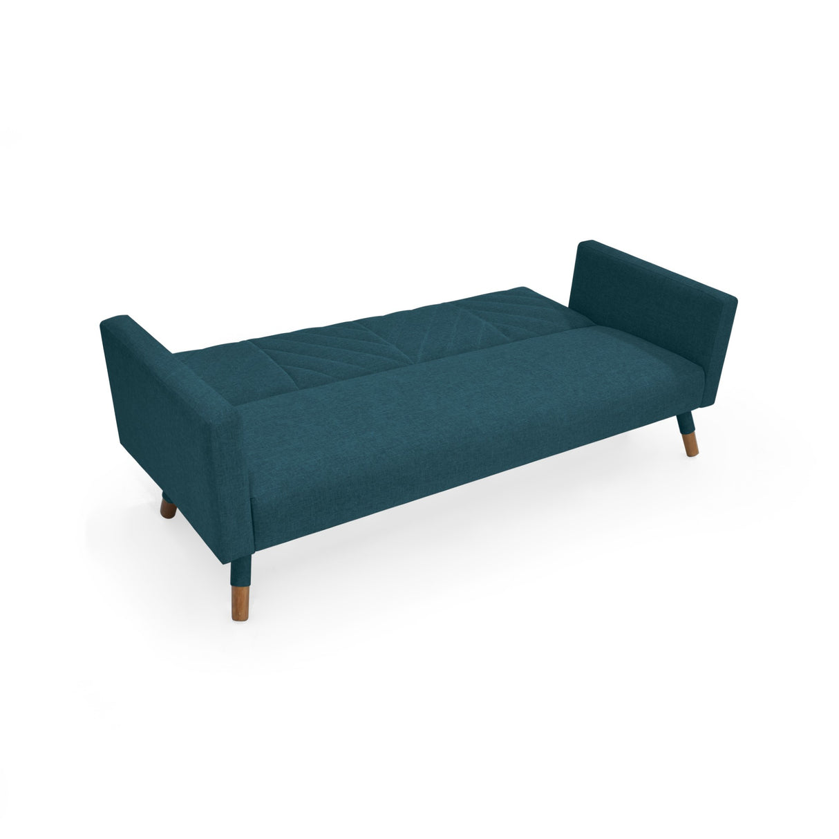 Sofá Cama Artemisa Azul y Matiz Natural 196x78cm de Tres Puestos Reclinable con Apoya Brazos - SOFAS Y POLTRONAS | Bylmo