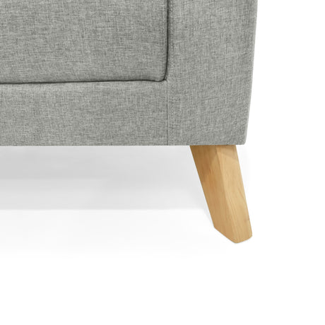 Sofá Cama Sion Plata y Matiz Natural 206x82cm de Tres Puestos Reclinable con Apoya Brazos - SOFAS Y POLTRONAS | Bylmo