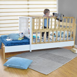 Cama Cuna Cincinnati Matiz Natural y Blanco 110x95cm para colchón Sencillo 100 X 190 Cm con Cabecero - CAMAS | Bylmo