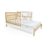 Cama Cuna Cincinnati Matiz Natural y Blanco 110x95cm para colchón Sencillo 100 X 190 Cm con Cabecero - CAMAS | Bylmo