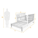 Cama Cuna Cincinnati Matiz Natural y Blanco 110x95cm para colchón Sencillo 100 X 190 Cm con Cabecero - CAMAS | Bylmo