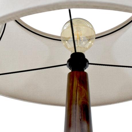 Lámpara de Piso Okasaki Matiz Caoba y Champagne 56x170cm de Pedestal Para Un Foco Led sin Bombillo - LAMPARAS DE PISO | Bylmo