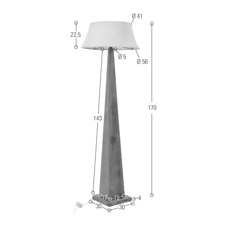 Lámpara de Piso Okasaki Matiz Caoba y Champagne 56x170cm de Pedestal Para Un Foco Led sin Bombillo - LAMPARAS DE PISO | Bylmo