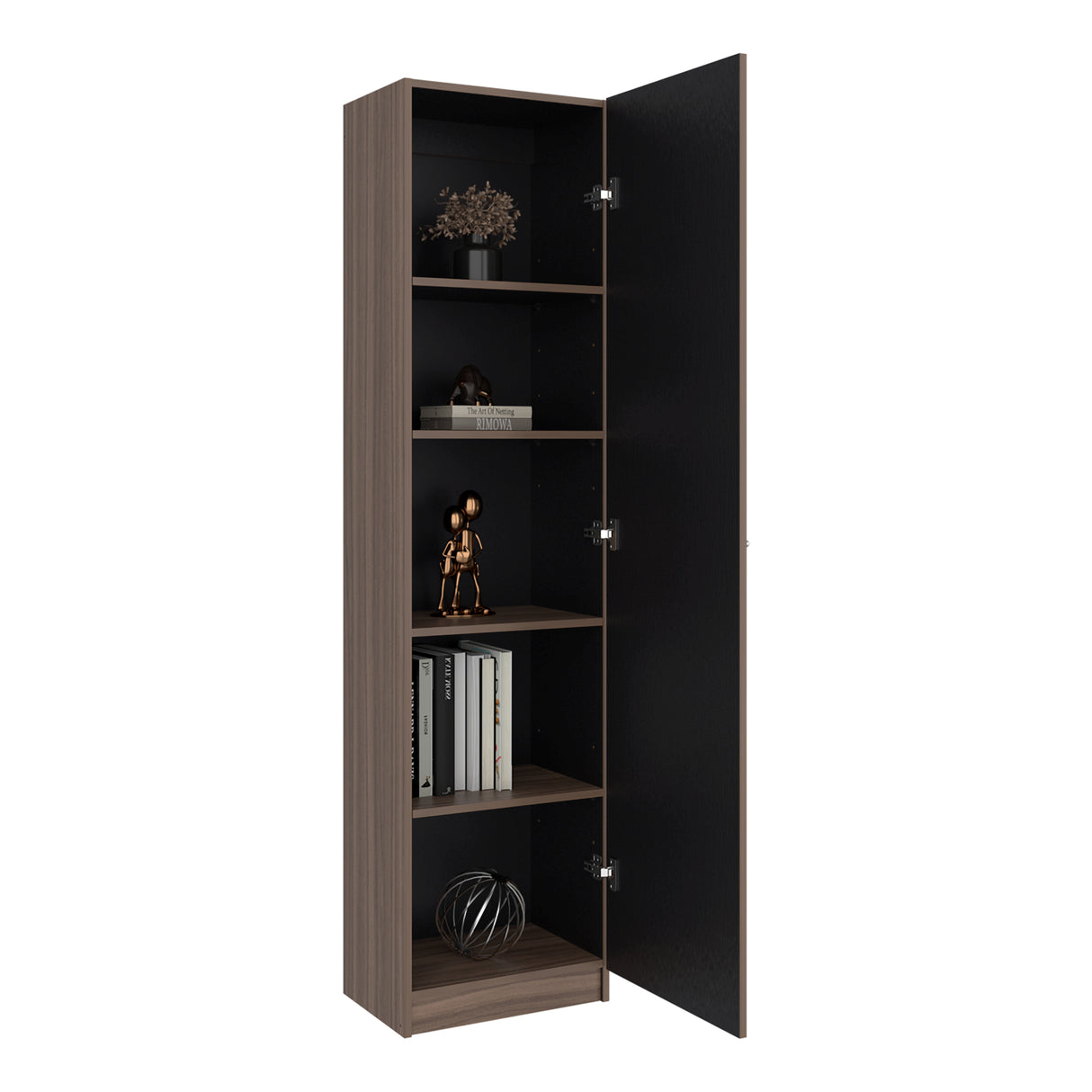 Estantería Home E5 Avellana 45x180.6cm Rectangular con Cuatro Entrepaños - BIBLIOTECAS Y ESTANTERIAS | Bylmo