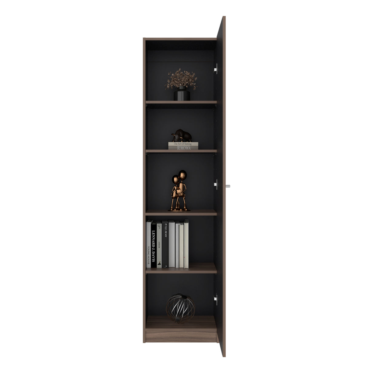 Estantería Home E5 Avellana 45x180.6cm Rectangular con Cuatro Entrepaños - BIBLIOTECAS Y ESTANTERIAS | Bylmo