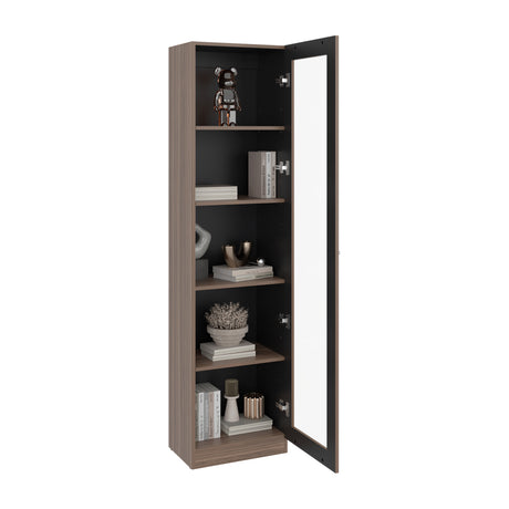 Vitrina Home E6 Avellana y Wengue 45x180.6cm Rectangular con Cuatro Entrepaños - BIBLIOTECAS Y ESTANTERIAS | Bylmo