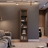 Vitrina Home E6 Avellana y Wengue 45x180.6cm Rectangular con Cuatro Entrepaños - BIBLIOTECAS Y ESTANTERIAS | Bylmo