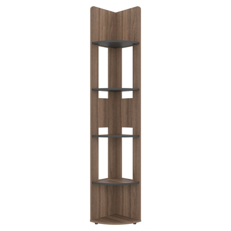 Estantería Home E7 Avellana 30x180.6cm Triangular con Cinco Compartimientos y con Cuatro Entrepaños - BIBLIOTECAS Y ESTANTERIAS | Bylmo
