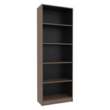 Estantería Home E1 Avellana 62.8x180.6cm Rectangular con Cinco Compartimientos y con Cuatro Entrepaños - BIBLIOTECAS Y ESTANTERIAS | Bylmo