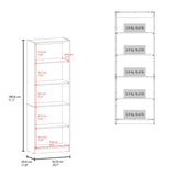 Estantería Home E1 Avellana 62.8x180.6cm Rectangular con Cinco Compartimientos y con Cuatro Entrepaños - BIBLIOTECAS Y ESTANTERIAS | Bylmo
