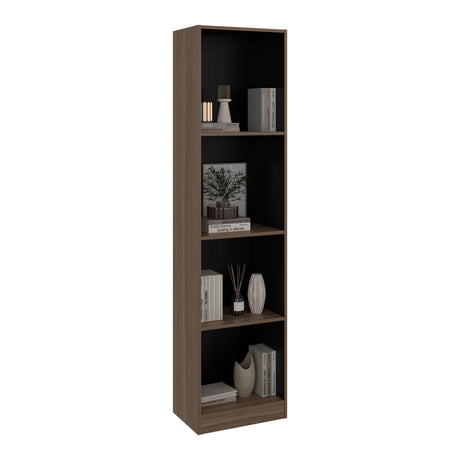 Estantería Home E2 Avellana 45x180.6cm Rectangular con Cuatro Compartimientos y con Tres Entrepaños - BIBLIOTECAS Y ESTANTERIAS | Bylmo