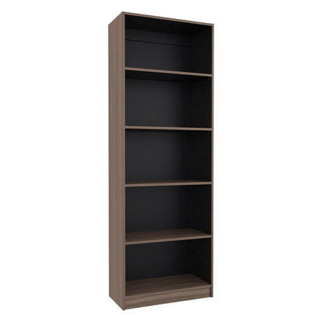 Estantería Home E3 Avellana 62.8x180.6cm Rectangular con Cinco Compartimientos y con Cuatro Entrepaños - BIBLIOTECAS Y ESTANTERIAS | Bylmo