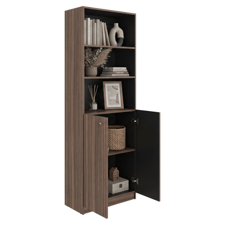 Estantería Home E4 Avellana 62.8x180.6cm Rectangular con Tres Compartimientos y con Tres Entrepaños - BIBLIOTECAS Y ESTANTERIAS | Bylmo