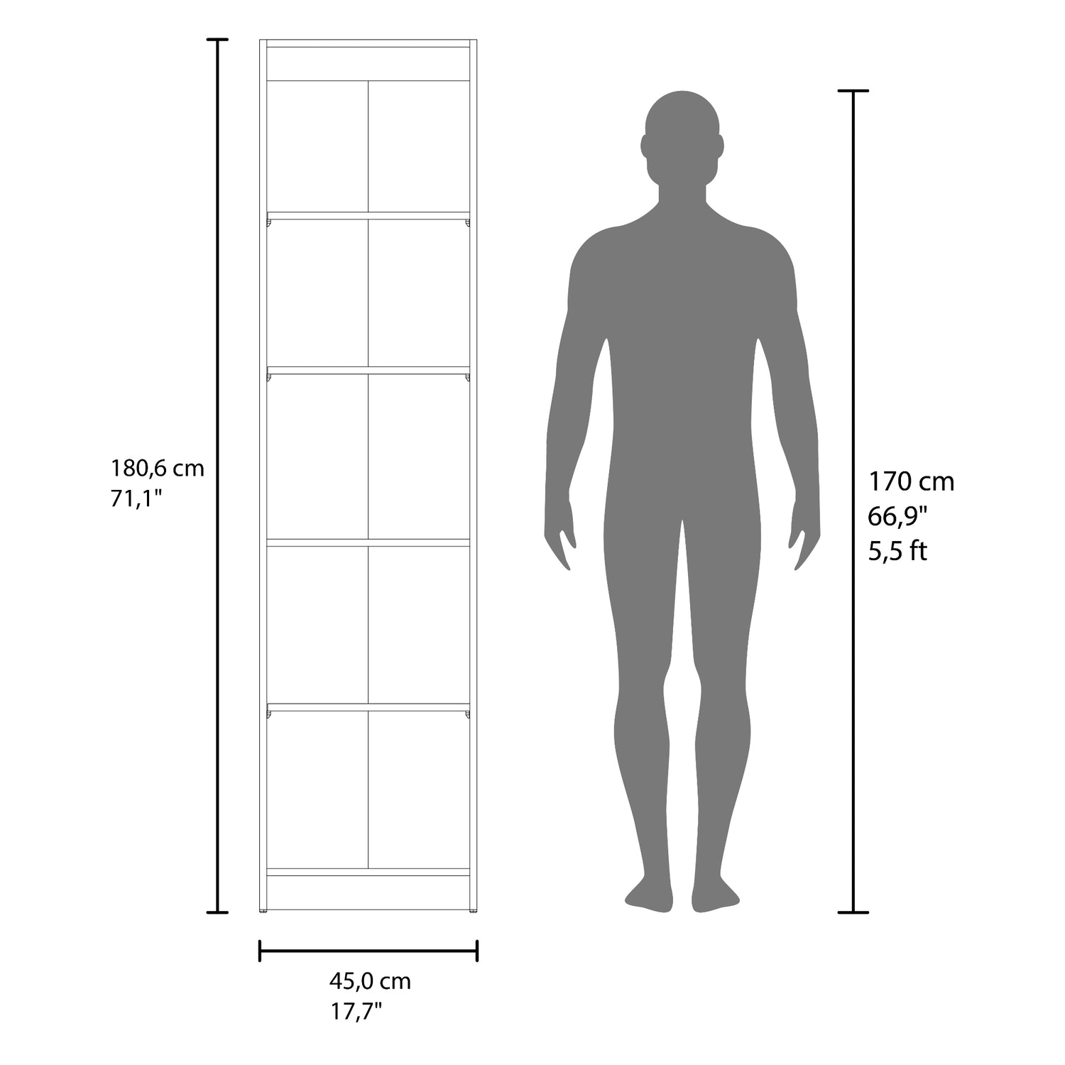 Vitrina Home E6 Cartagena y Wengue 45x180.6cm Rectangular con Cuatro Entrepaños - BIBLIOTECAS Y ESTANTERIAS | Bylmo