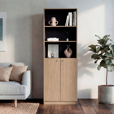 Estantería Home E4 Cartagena 62.8x180.6cm Rectangular con Tres Compartimientos y con Tres Entrepaños - BIBLIOTECAS Y ESTANTERIAS | Bylmo