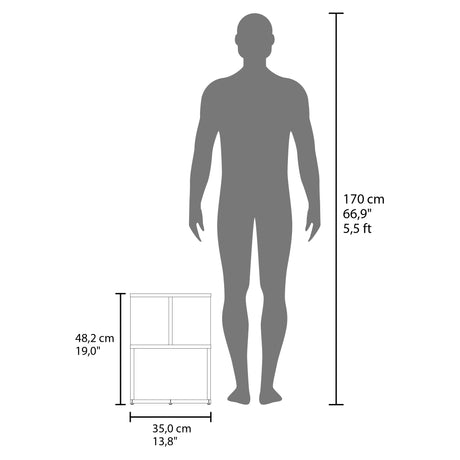 Mesa de Noche Ocaso Blanco 35x48.2cm con Tres Compartimientos y Un Entrepaño - MESAS DE NOCHE | Bylmo