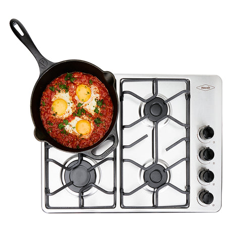 Estufa de empotrar Haceb Platina Acero 61x44.5cm para Gas Natural con Cuatro Quemadores - ESTUFAS DE EMPORTRAR Y CUBIERTAS | Bylmo