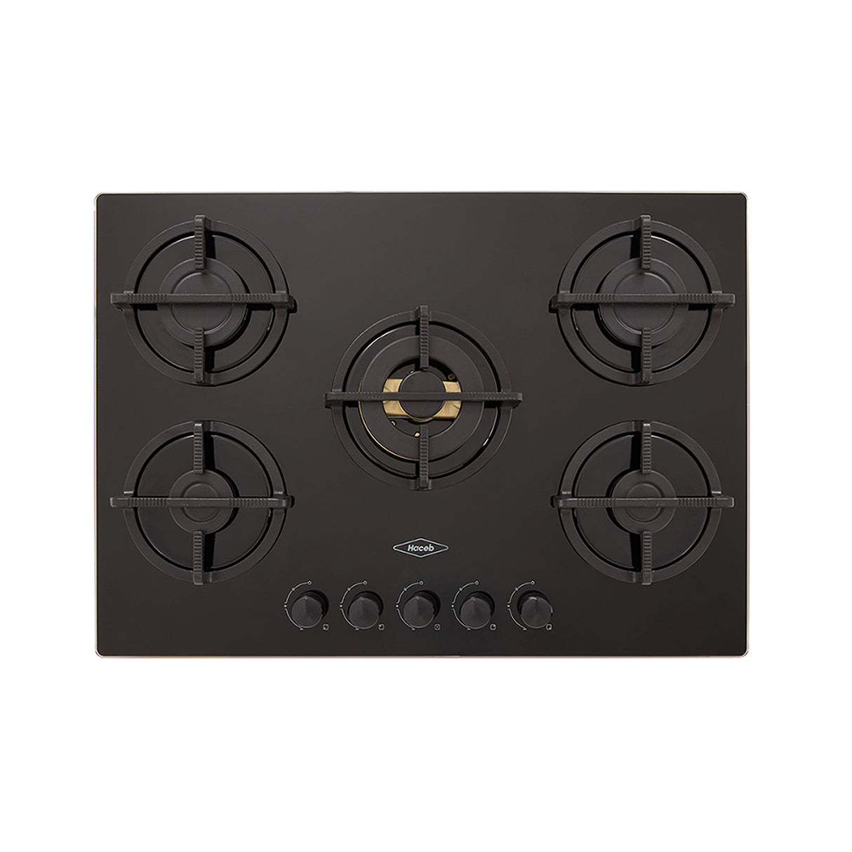 Estufa de empotrar Haceb Negro 78.5x60.4cm para Gas Natural con Cinco Quemadores - ESTUFAS DE EMPORTRAR Y CUBIERTAS | Bylmo