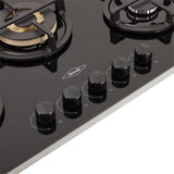 Estufa de empotrar Haceb Negro 78.5x60.4cm para Gas Natural con Cinco Quemadores - ESTUFAS DE EMPORTRAR Y CUBIERTAS | Bylmo