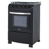 Estufa Haceb Negro 65.5x96.5cm Para Gas Propano con Cuatro Quemadores y con Horno - ESTUFAS | Bylmo