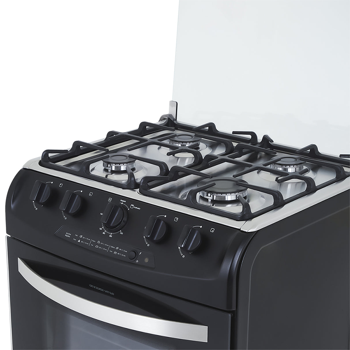 Estufa Haceb Negro 65.5x96.5cm Para Gas Propano con Cuatro Quemadores y con Horno - ESTUFAS | Bylmo