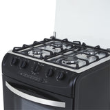 Estufa Haceb Negro 65.5x96.5cm Para Gas Propano con Cuatro Quemadores y con Horno - ESTUFAS | Bylmo