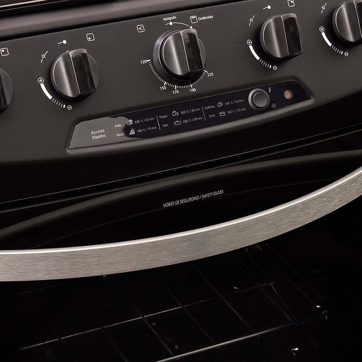 Estufa Haceb Negro 65.5x98.5cm Para Gas Natural con Cuatro Quemadores y con Horno - ESTUFAS | Bylmo