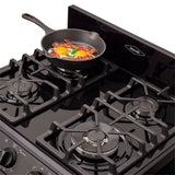 Estufa Haceb Negro 65.5x98.5cm Para Gas Propano con Cuatro Quemadores y con Horno - ESTUFAS | Bylmo