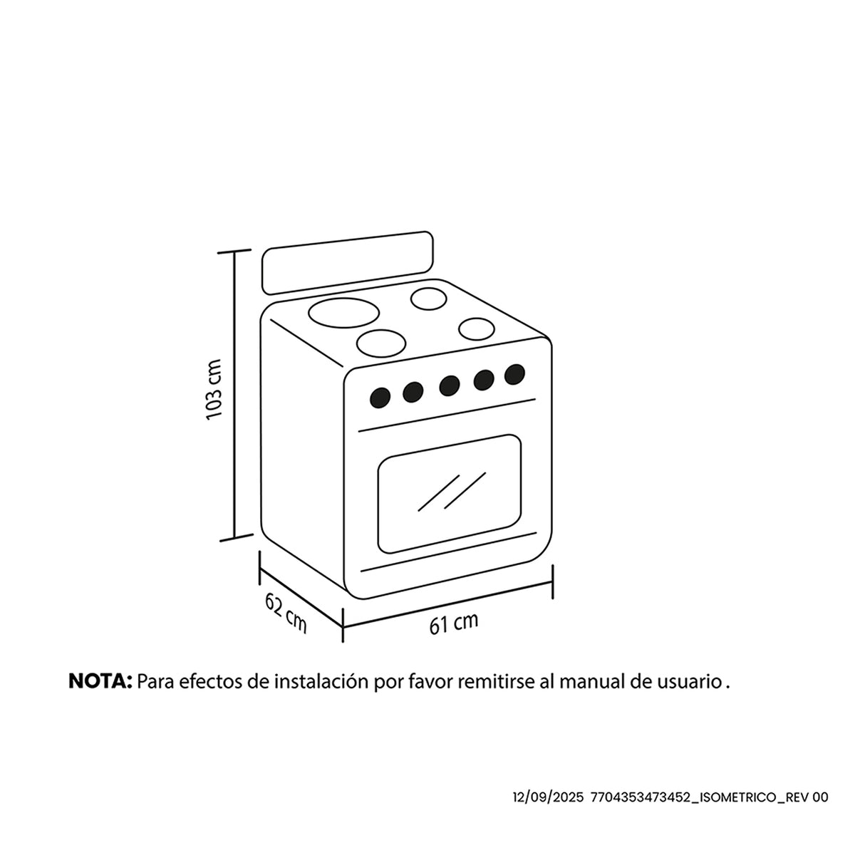 Estufa Haceb Negro 65.5x98.5cm Para Gas Propano con Cuatro Quemadores y con Horno - ESTUFAS | Bylmo