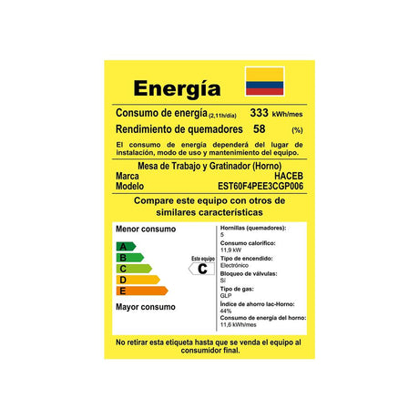 Estufa Haceb Negro 65.5x98.5cm Para Gas Propano con Cuatro Quemadores y con Horno - ESTUFAS | Bylmo