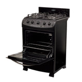 Estufa Haceb Negro 65.5x98.5cm Para Gas Propano con Cuatro Quemadores y con Horno - ESTUFAS | Bylmo