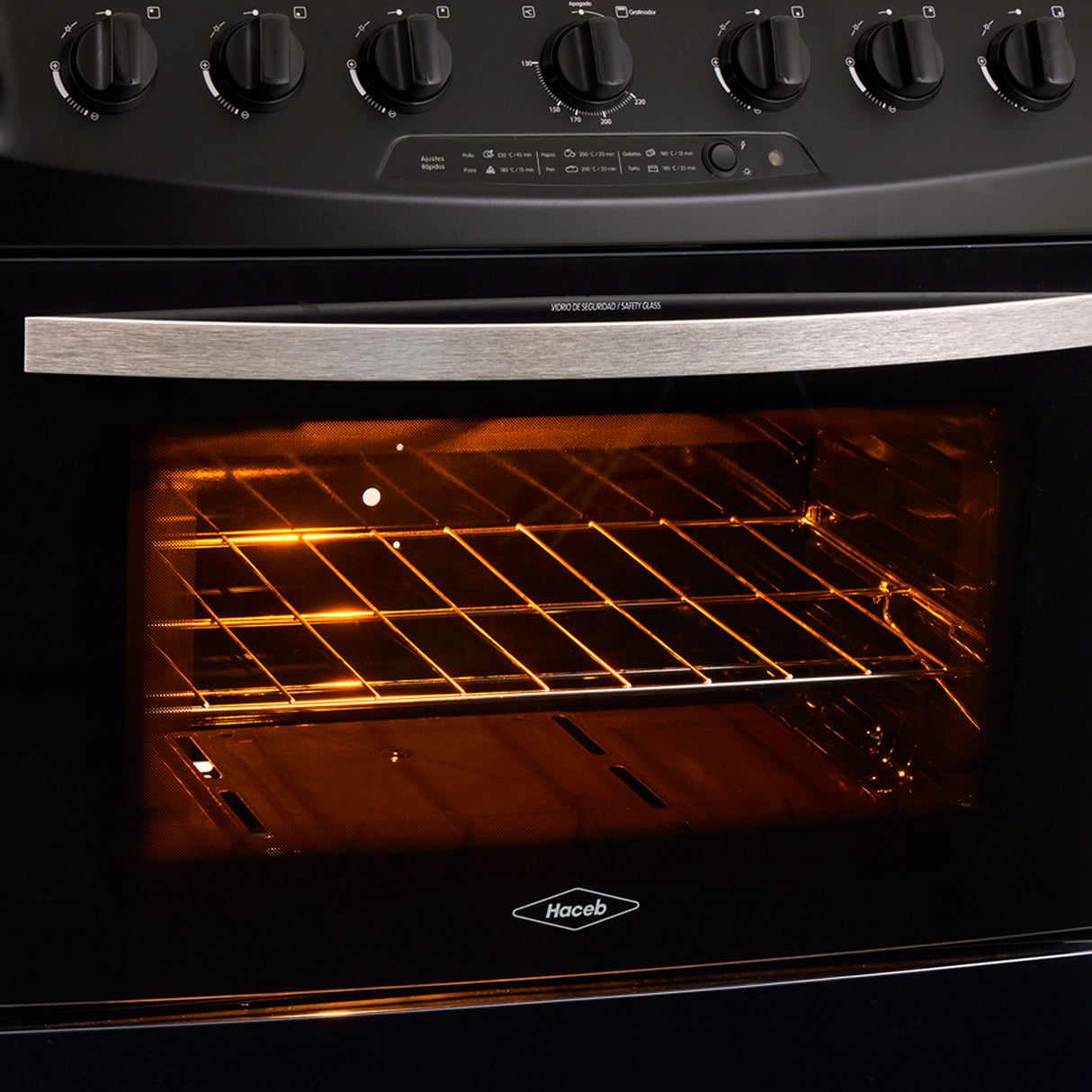 Estufa Haceb Negro 98x81cm Para Gas Propano con Seis Quemadores y con Horno - ESTUFAS | Bylmo