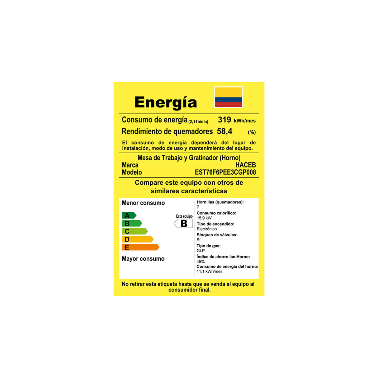 Estufa Haceb Negro 98x81cm Para Gas Propano con Seis Quemadores y con Horno - ESTUFAS | Bylmo