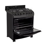 Estufa Haceb Negro 98x81cm Para Gas Propano con Seis Quemadores y con Horno - ESTUFAS | Bylmo