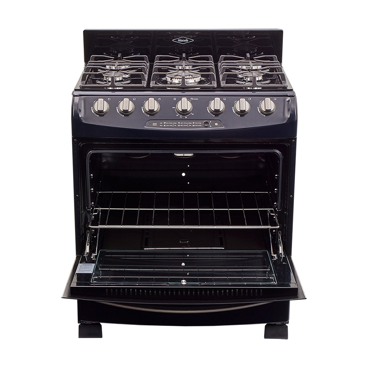 Estufa Haceb Azul 81x98.5cm Para Gas Natural con Seis Quemadores y con Horno - ESTUFAS | Bylmo