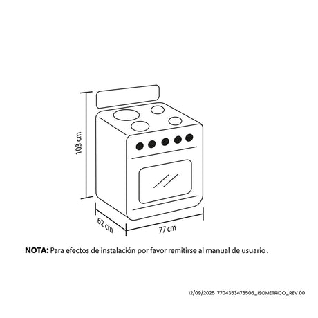 Estufa Haceb Azul 81x98.5cm Para Gas Natural con Seis Quemadores y con Horno - ESTUFAS | Bylmo